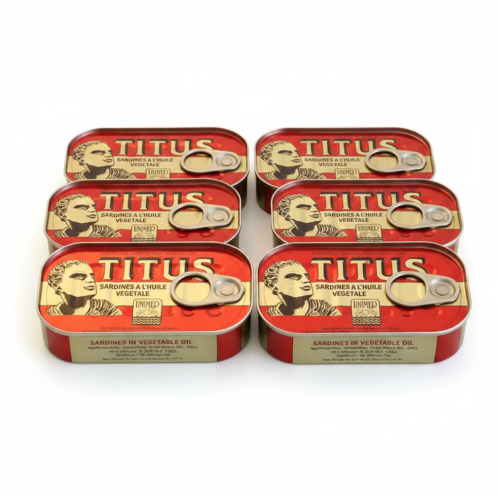 6 Titus Sardines Cans