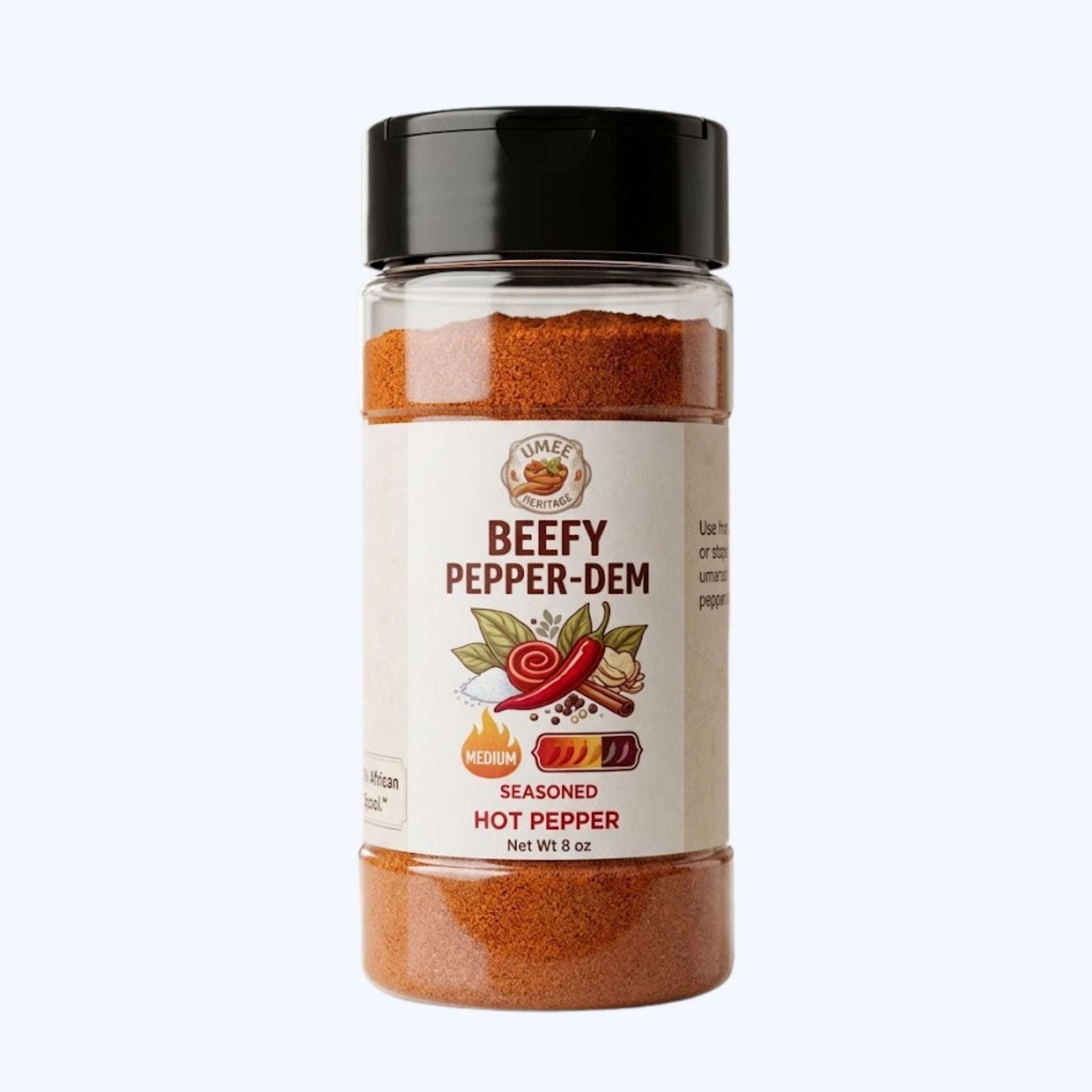 Beefy Pepper-Dem Savory Seasoned Hot Pepper | Umee Heritage (5lb 8oz 4oz)