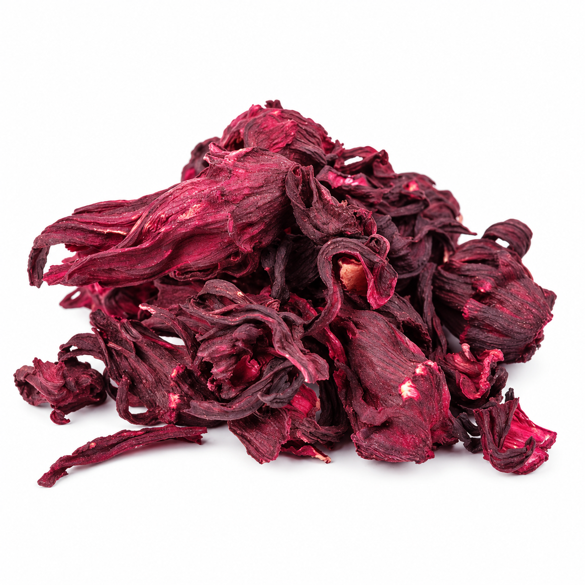 Dried Hibiscus Flowers for Bissap, Zobo & Sorrel — 8 oz on a white background