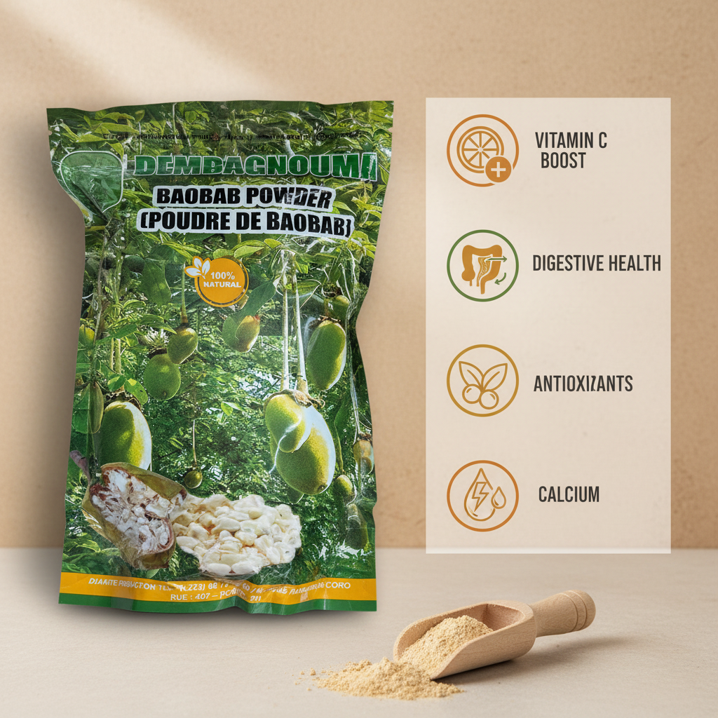 Dembagnouma Baobab Powder - Benefits and experience infographic