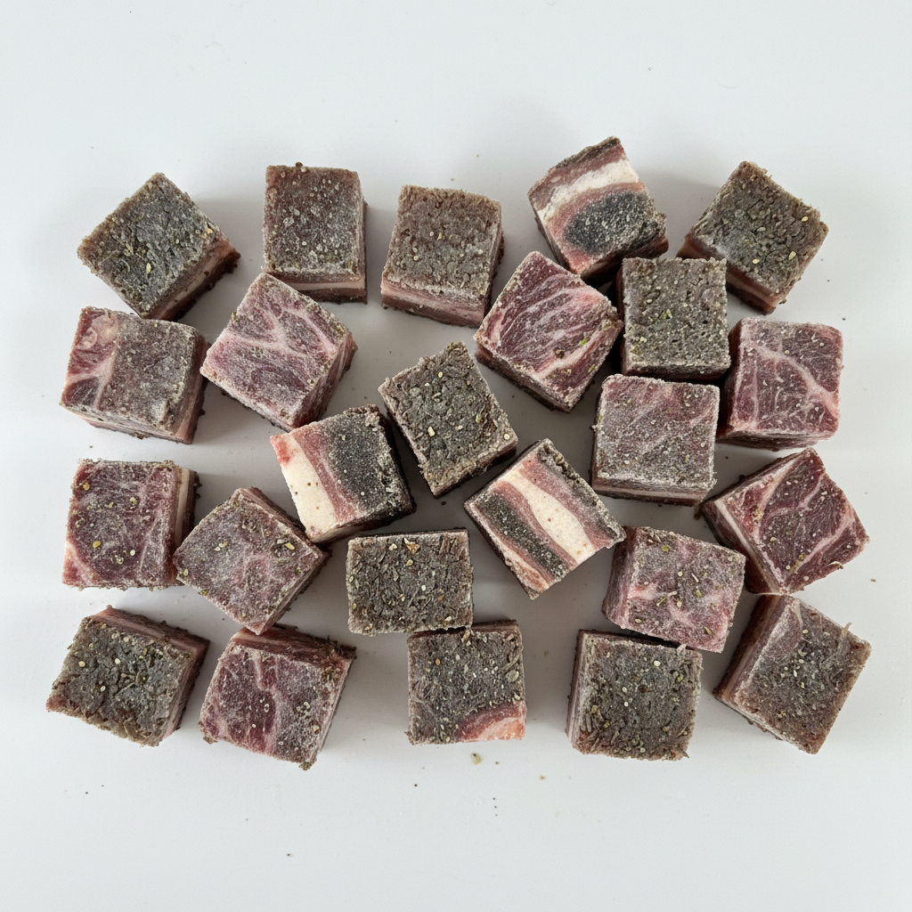 Umee Heritage Beef Chain Tripe pieces on white background – clean product photo