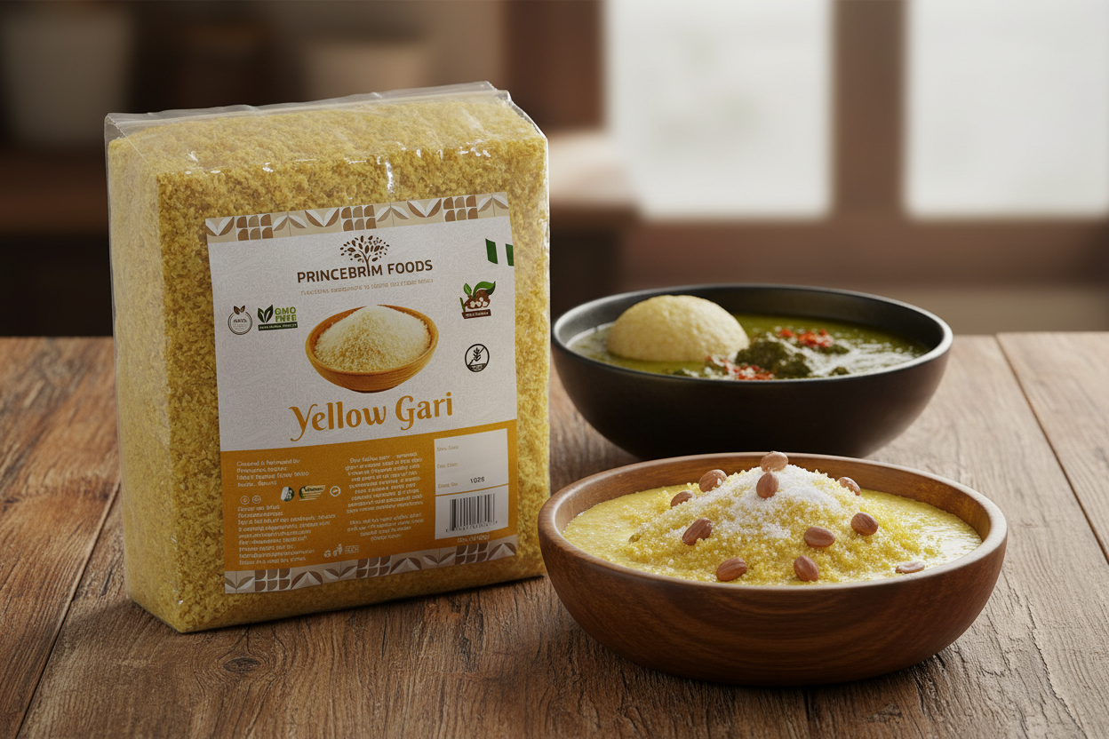 Princebrim Yellow Garri 8lbs – gourmet kitchen setting