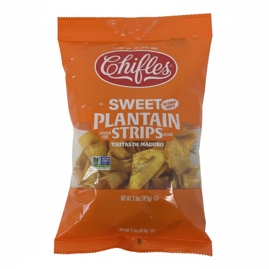 Chifles Sweet Plantain Strips – clean studio shot