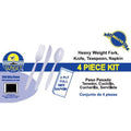 Sunset - 4 - Piece Wrapped Heavy Weight White Cutlery Kit (Fork, Knife, Teaspoon, Napkin) - 250 Count