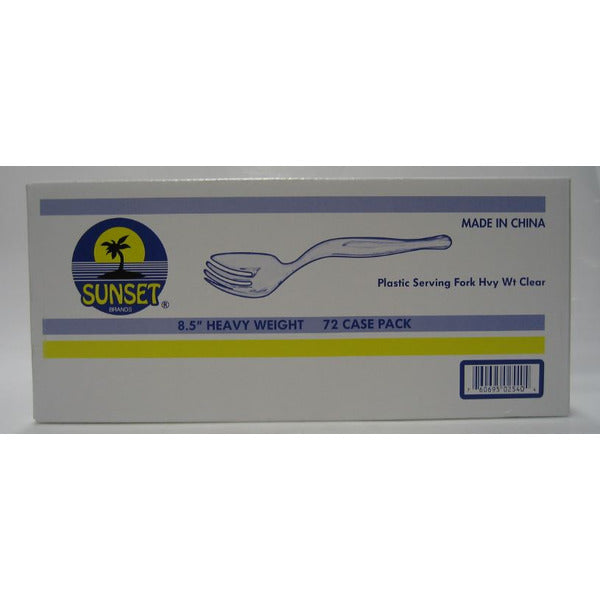 Sunset - RD10Cl72 - Heavy Duty 8.5" Clear Plastic Catering Forks - 72 Count