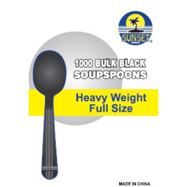 Sunset - Heavy Weight Black Soup Spoons - 1000 Count