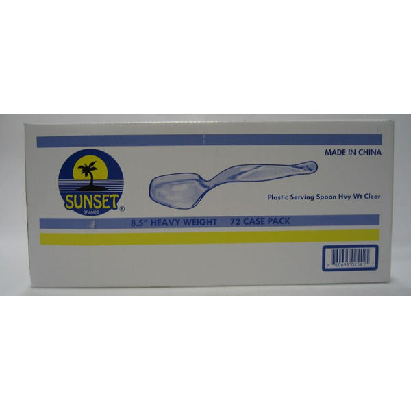 Sunset - RD102Cl72 - Heavy Duty 8.5" Clear Plastic Catering Spoons - 72 Count