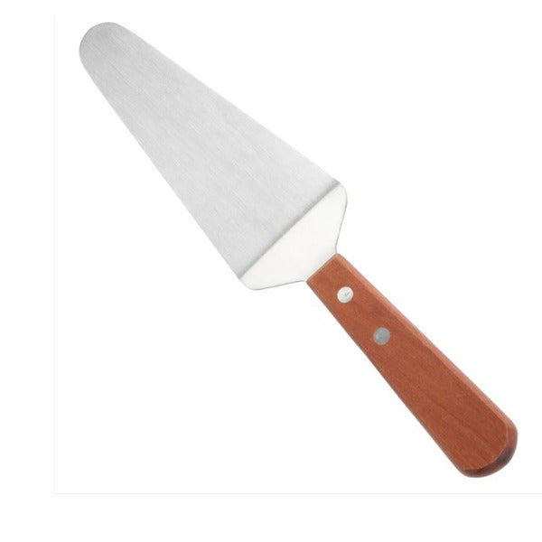 Winco Stainless Steel Pie Server with Wood Handle - 10 Inch