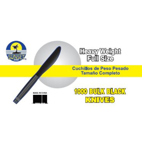 Sunset - Heavy Weight Black Knives - 1000 Count