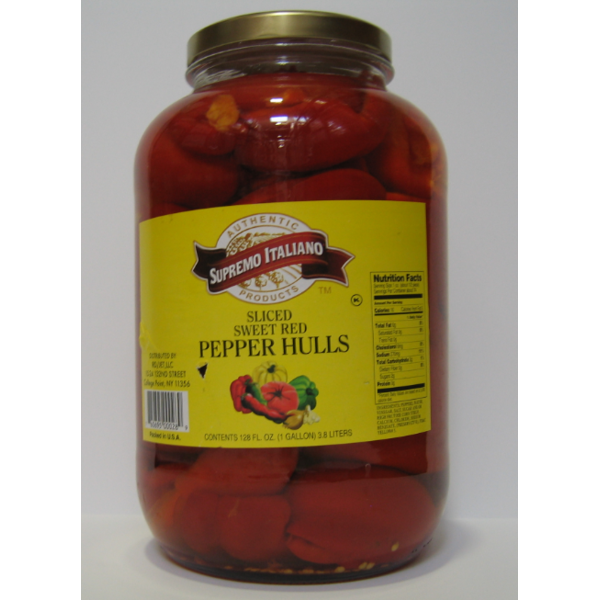 Supremo Italiano Sweet Red Pepper Hulls gallon